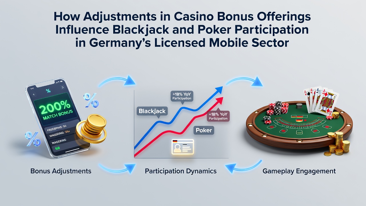 Darstellung mobiler Blackjack- und Pokertische mit Bonusindikatoren auf deutschen lizenzierten Plattformen